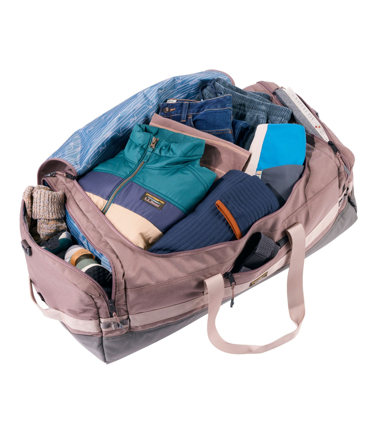 L.L.Bean Mountain Classic Cordura Duffle, Large Antique Gold/Navy