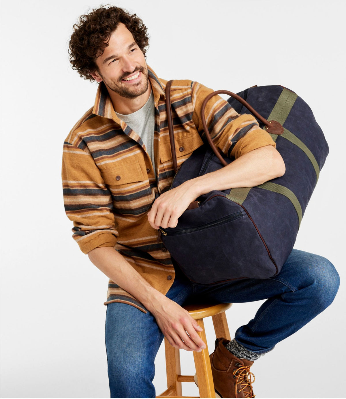 L.L.Bean Waxed Canvas Duffle, Large Classic Navy