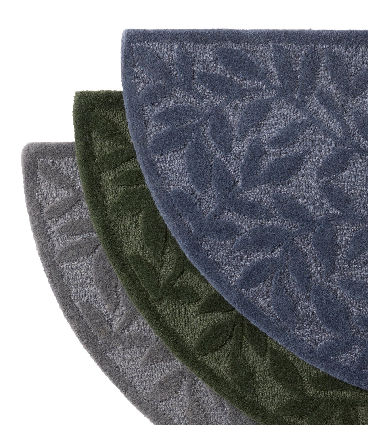 L.L.Bean Wool Hearth Rug, Crescent, Leaf Olive