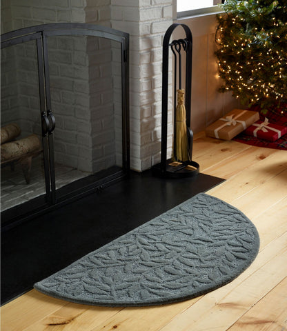 L.L.Bean Wool Hearth Rug, Crescent, Leaf Olive