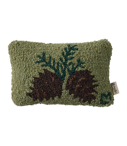 L.L.Bean Wool Hooked Throw Pillow, Pinecone, 8" x 12"
