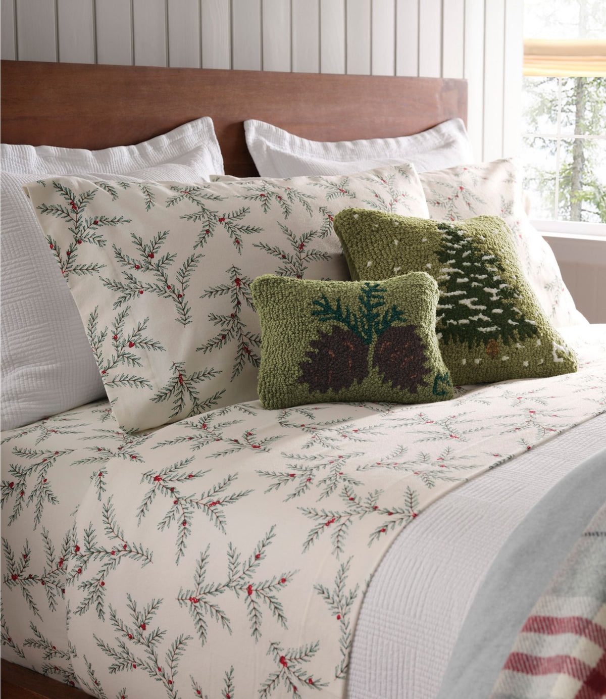 L.L.Bean Wool Hooked Throw Pillow, Pinecone, 8" x 12"