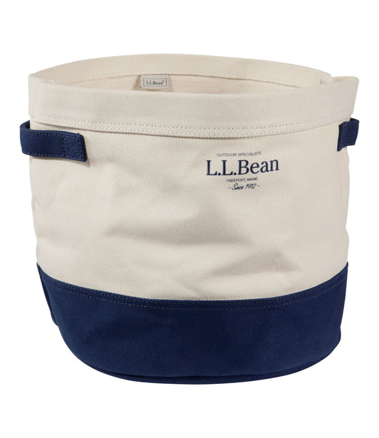 L.L.Bean Canvas Storage Cubby Tote, Colorblock Natural/Navy