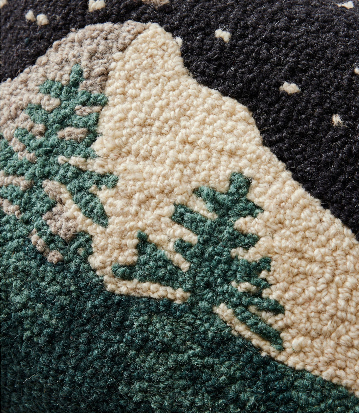 L.L.Bean Wool Hooked Throw Pillow, Winter Woods, 12" x 18"