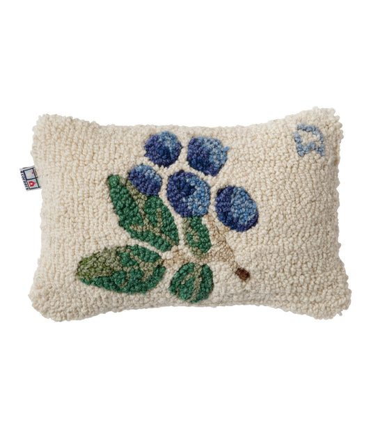 L.L.Bean Wool Hooked Throw Pillow, Blueberries, 8" x 12"
