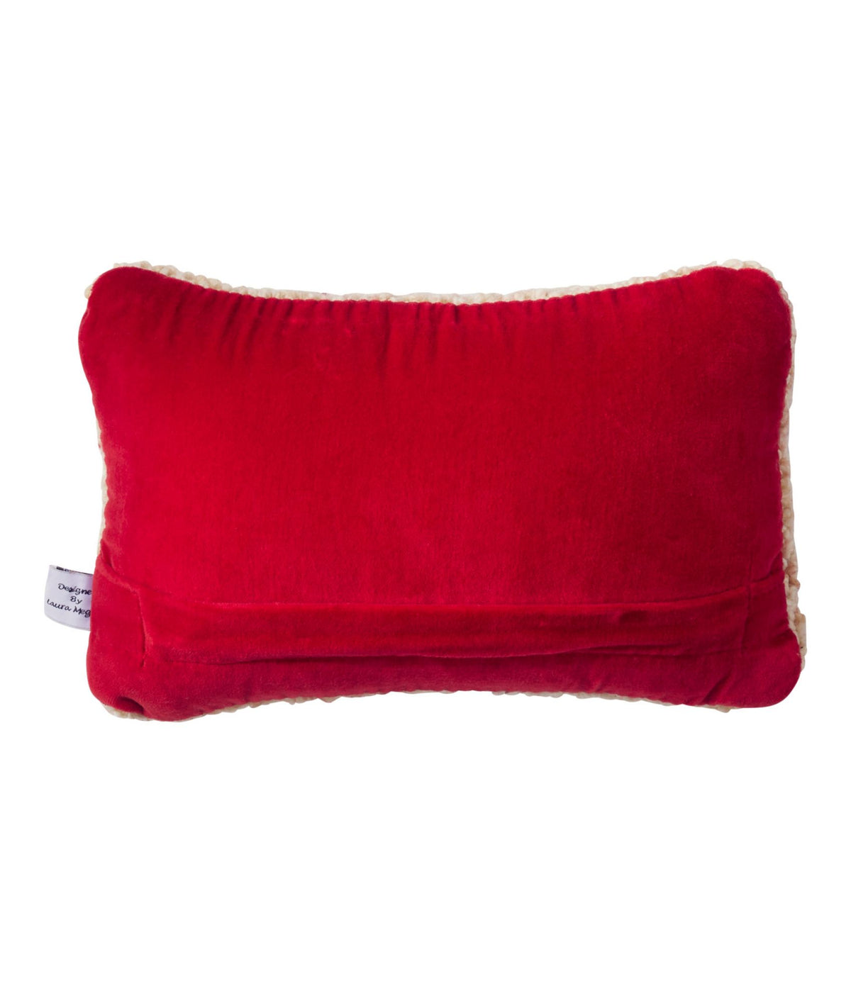 L.L.Bean Wool Hooked Throw Pillow, Red Flake, 8" x 12" Cream