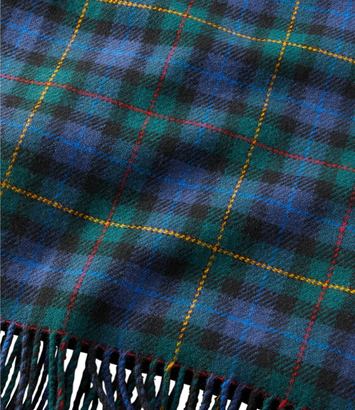 L.L.Bean L.L.Bean Washable Wool Throw, Plaid 54" x 60" Antique Dress Stewart