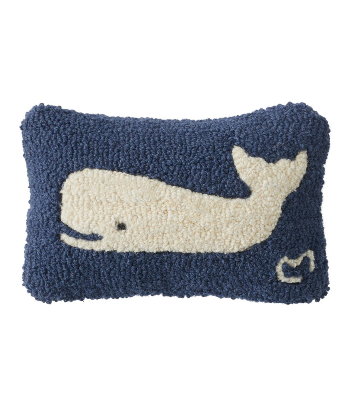 L.L.Bean Wool Hooked Throw Pillow, Whale, 8" x 12"