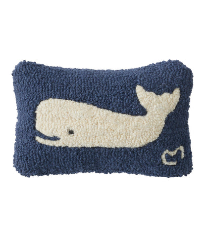 L.L.Bean Wool Hooked Throw Pillow, Whale, 8" x 12"