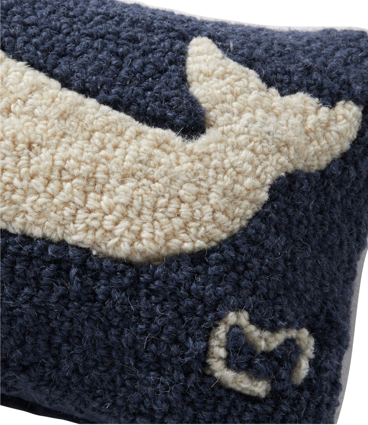 L.L.Bean Wool Hooked Throw Pillow, Whale, 8" x 12"