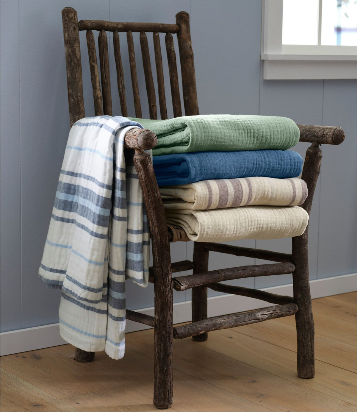 L.L.Bean Lightweight Cotton Gauze Throw Faded Sage