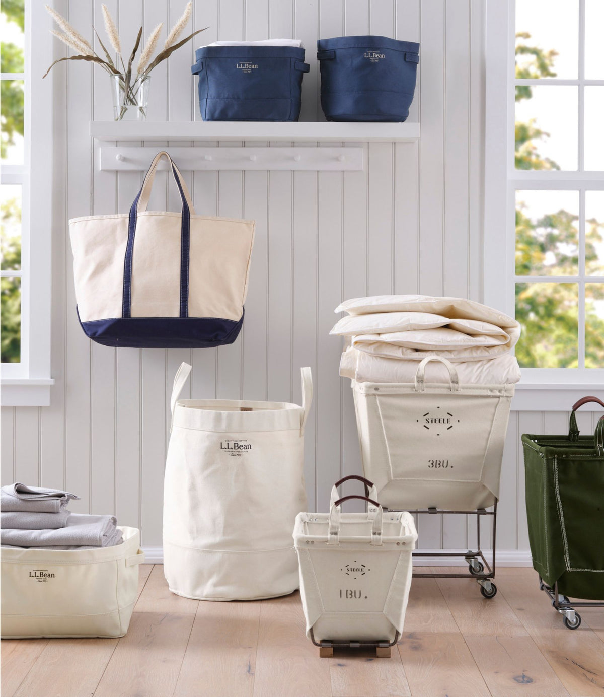 L.L.Bean Canvas Laundry Storage Tote Natural