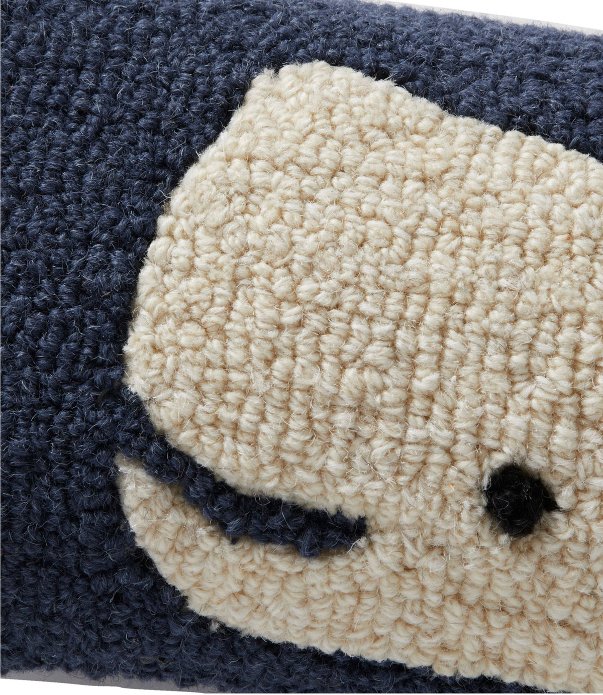 L.L.Bean Wool Hooked Throw Pillow, Whale, 8" x 24"