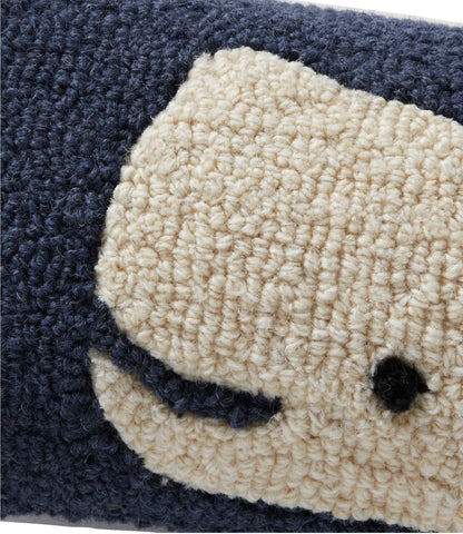 L.L.Bean Wool Hooked Throw Pillow, Whale, 8" x 24"