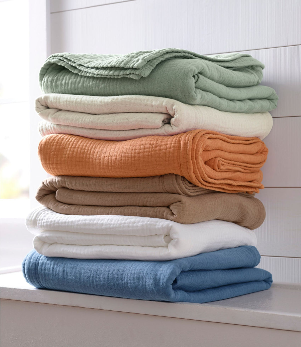 L.L.Bean Lightweight Cotton Gauze Blanket Faded Sage