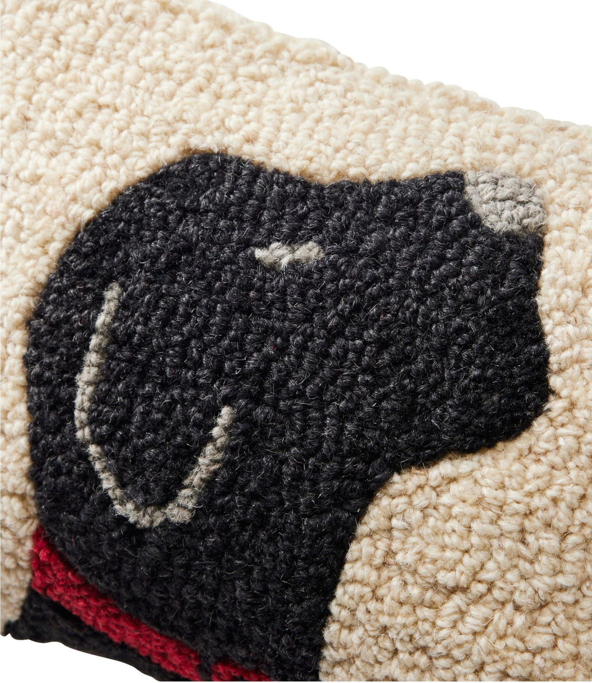 L.L.Bean Wool Hooked Throw Pillow, Black Labrador, 8" x 12"
