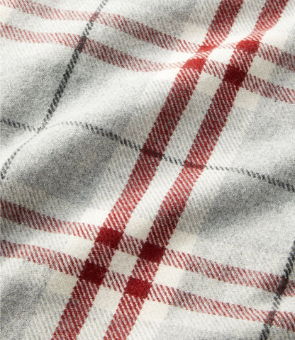 L.L.Bean Washable Wool Blanket, Plaid Dark Gray Heather