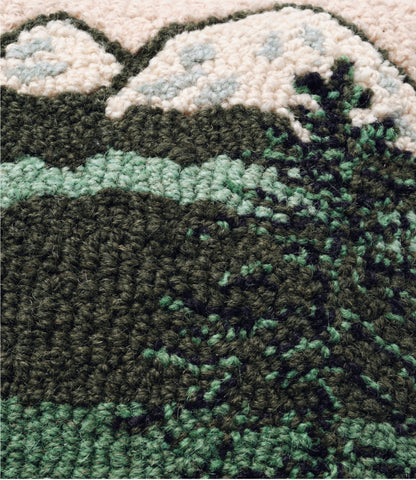 L.L.Bean Wool Hooked Throw Pillow, Mountains, 14" x 14"