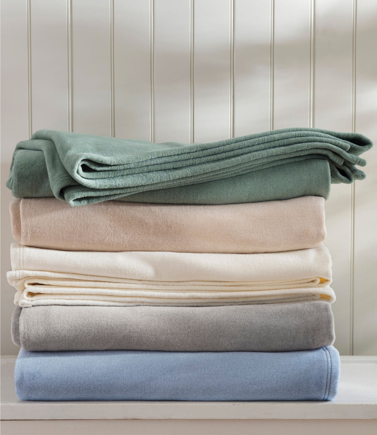 L.L.Bean Cozy Cotton Blanket Cream Heather