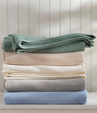 L.L.Bean Cozy Cotton Blanket Cream Heather