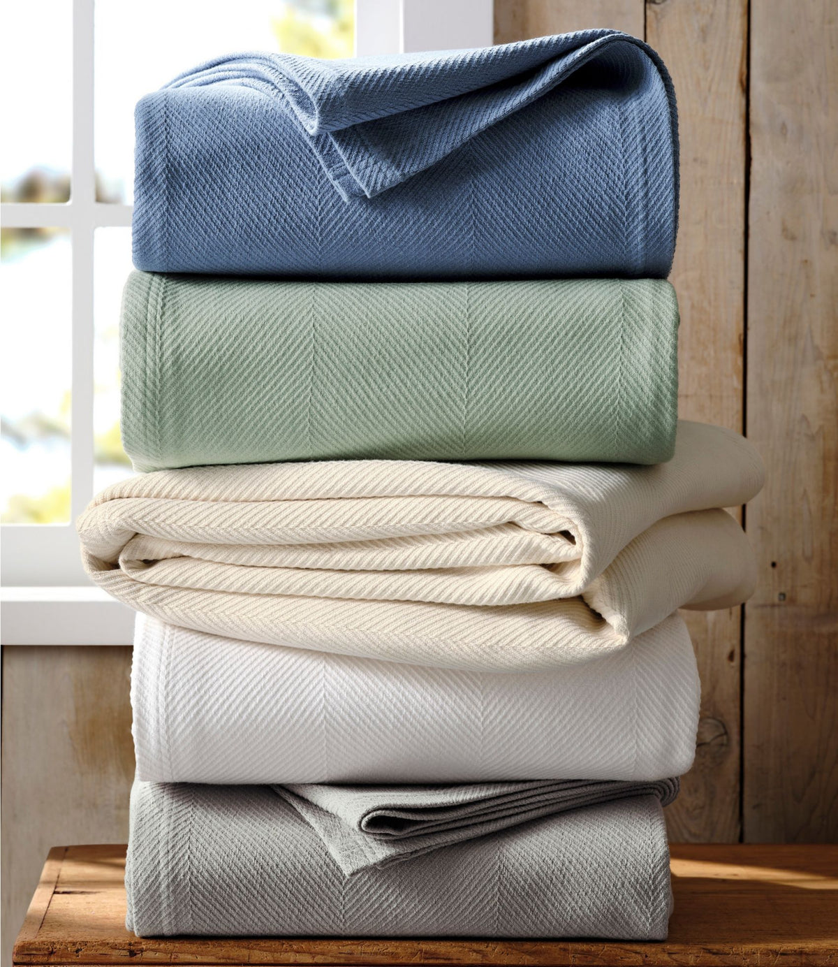 L.L.Bean Organic Cotton Blanket Frost Gray