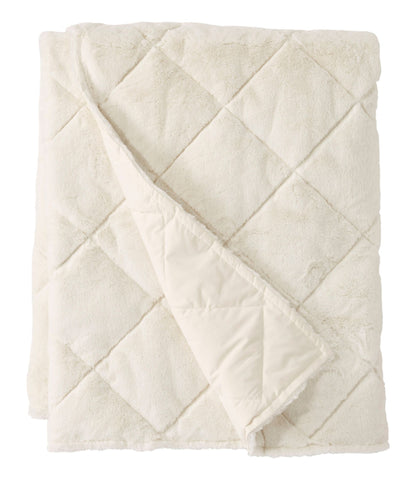 L.L.Bean Ultraplush PrimaLoft Throw Cream