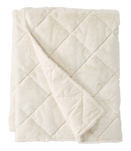 L.L.Bean Ultraplush PrimaLoft Throw Cream