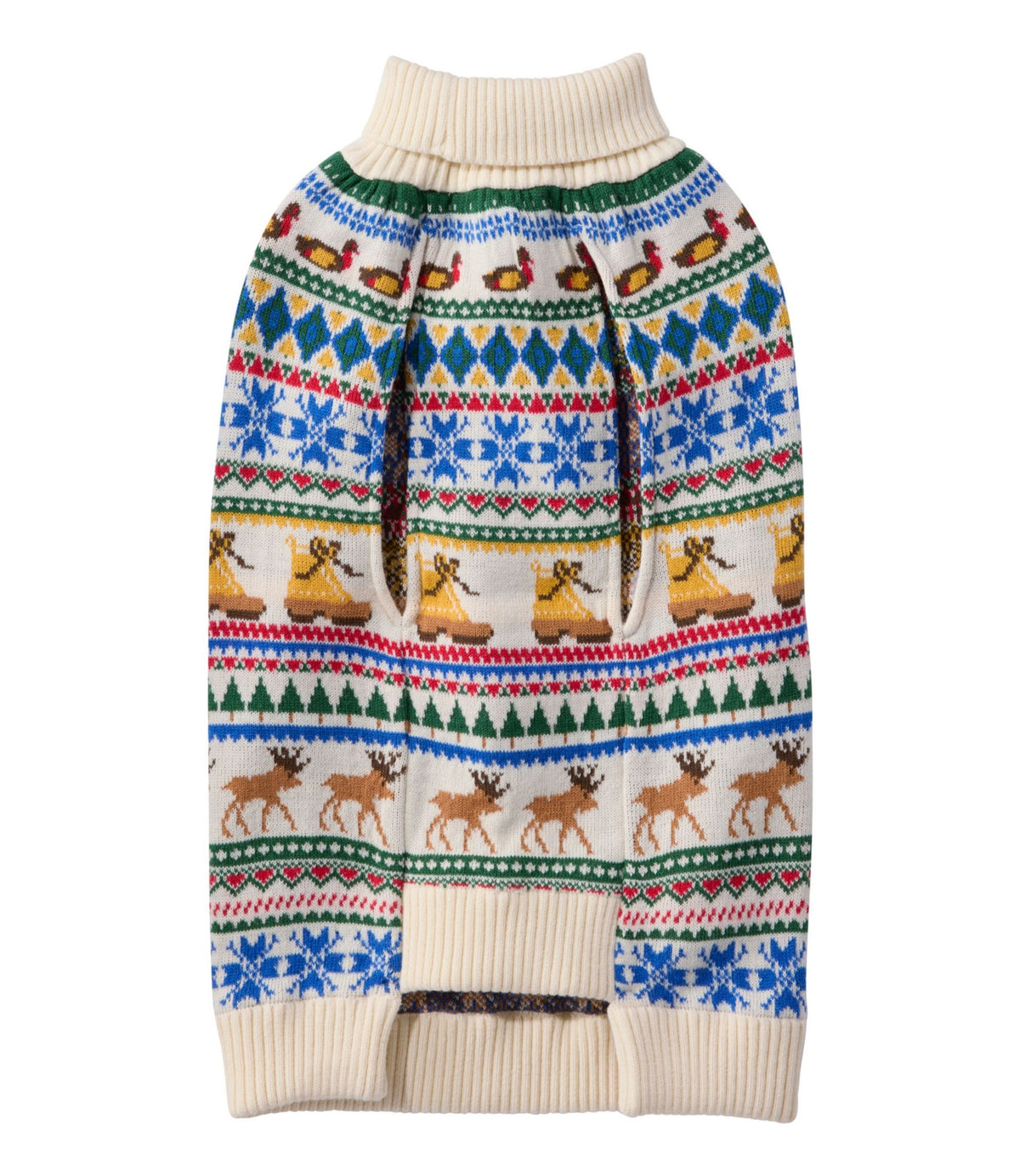 L.L.Bean Novelty Dog Sweater, Fair Isle Bone