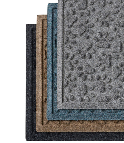 L.L.Bean Recycled Waterhog Dog Mat, Scattered Paws Bluestone