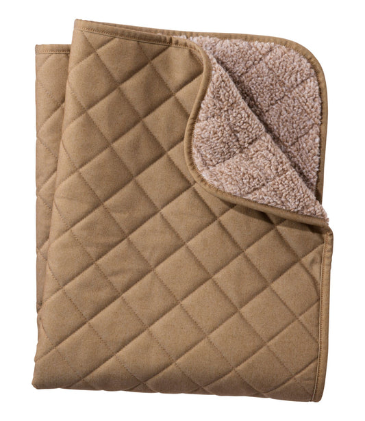 L.L.Bean Rugged Quilted Dog Blanket Burlap Heather