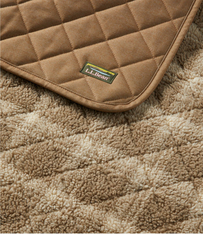 L.L.Bean Rugged Quilted Dog Blanket Burlap Heather