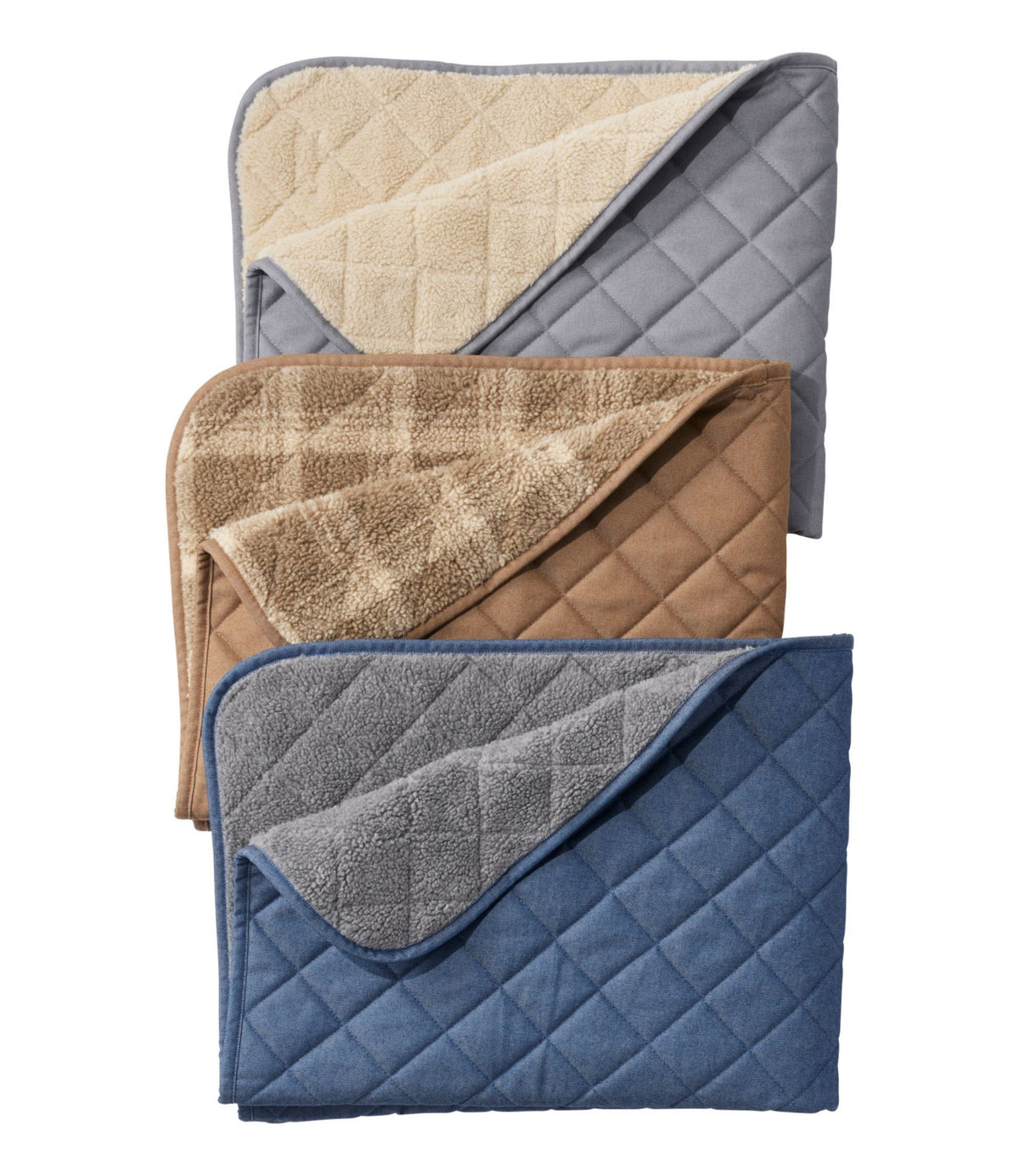 L.L.Bean Rugged Quilted Dog Blanket Burlap Heather