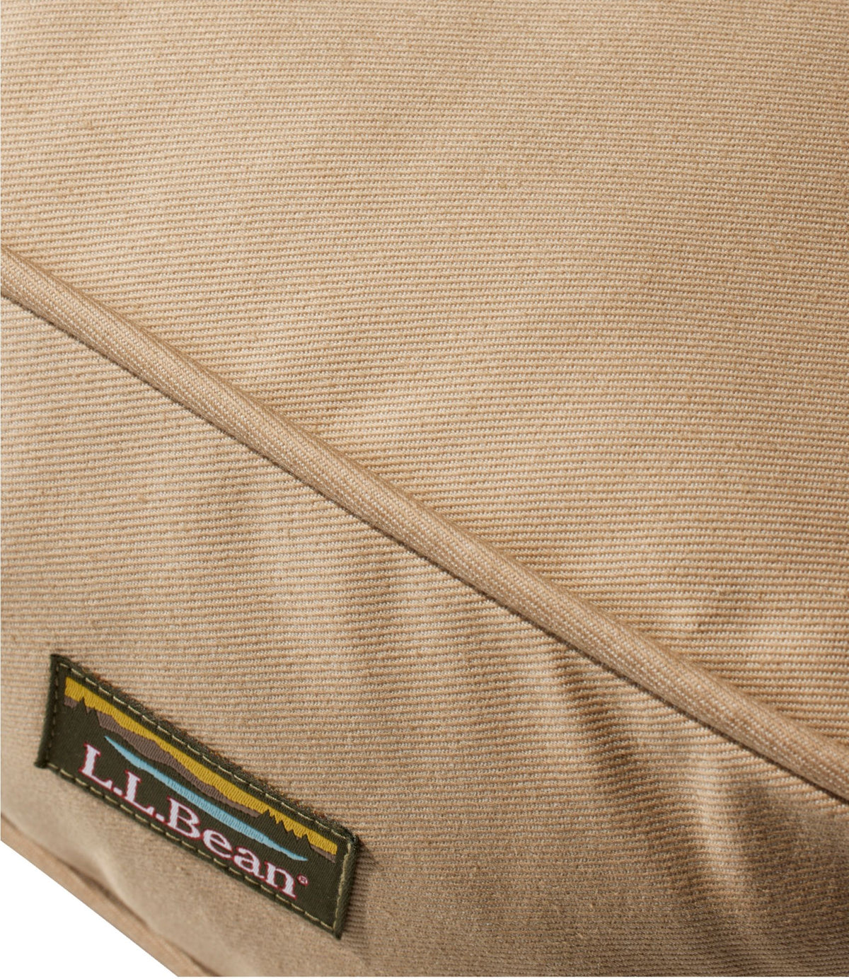L.L.Bean Premium Denim Dog Bed Replacement Cover, Rectangular Burlap