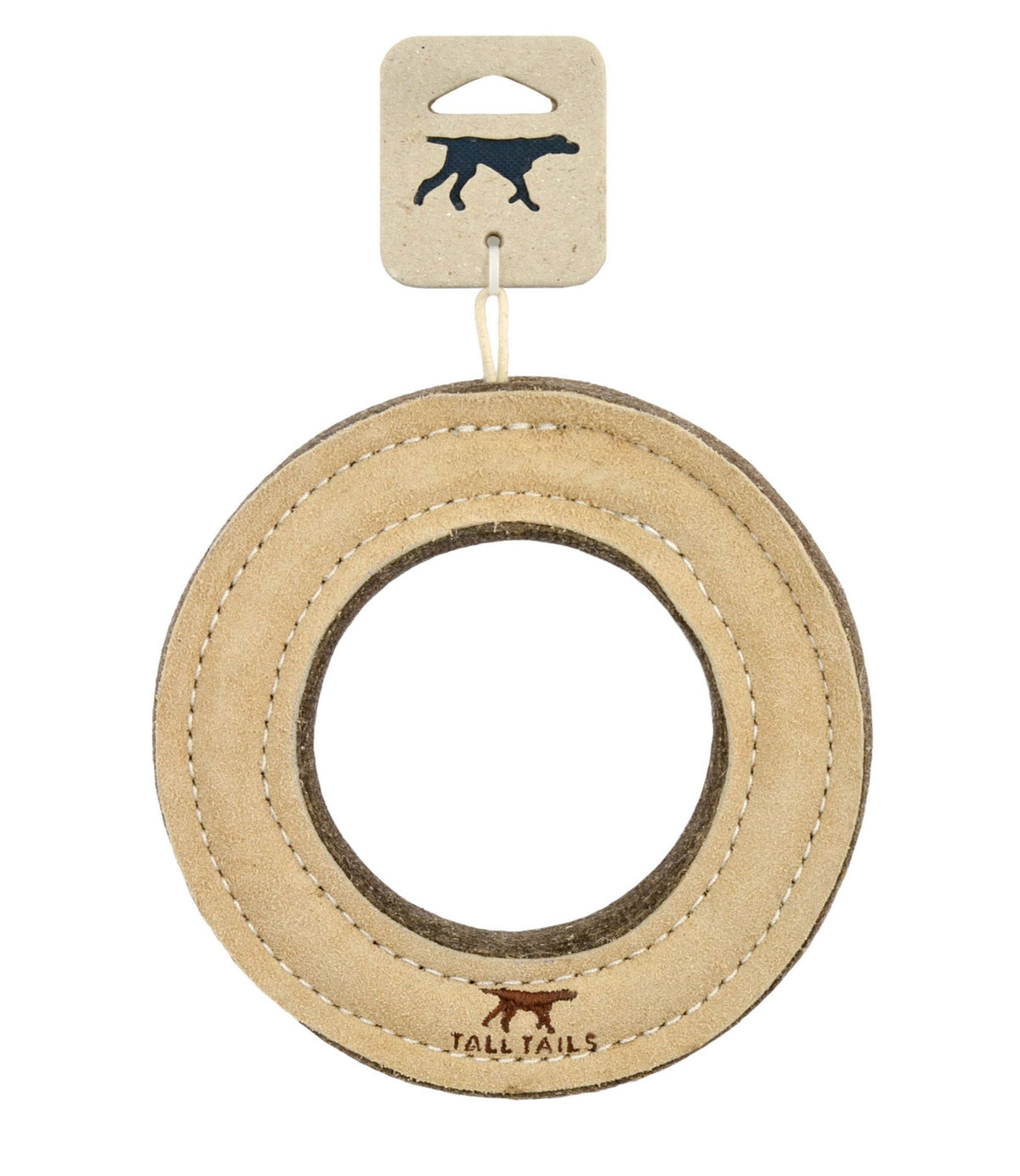 L.L.Bean Natural Leather & Wool Ring Dog Toy Natural