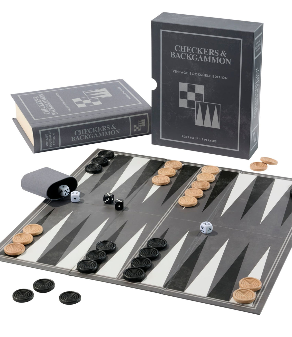 L.L.Bean Backgammon/Checkers Vintage Bookshelf Game Multi