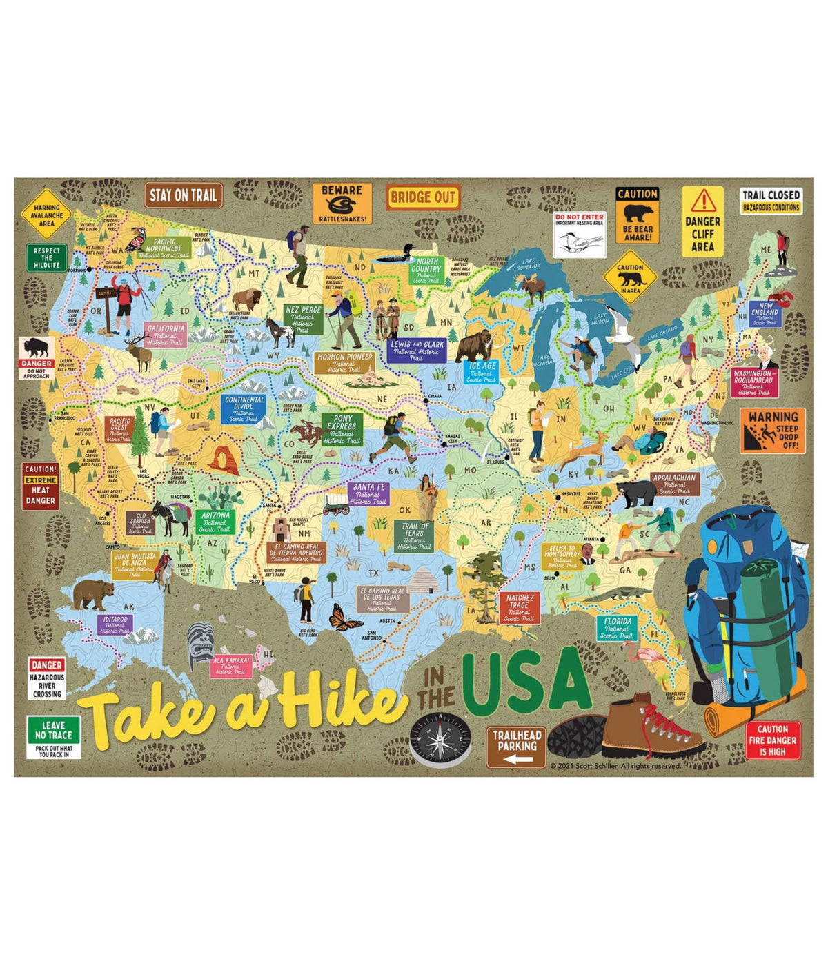 L.L.Bean Take A Hike Puzzle, 500 Pieces Multi