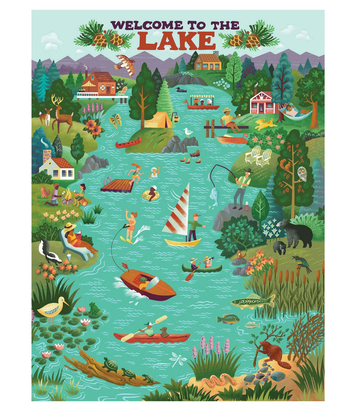 L.L.Bean Lake Living Puzzle, 500 Pieces Multi