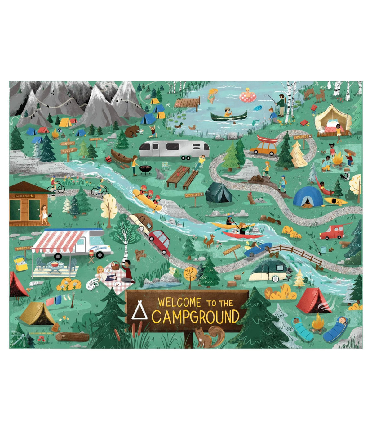 L.L.Bean Campground Puzzle, 500 Pieces Multi