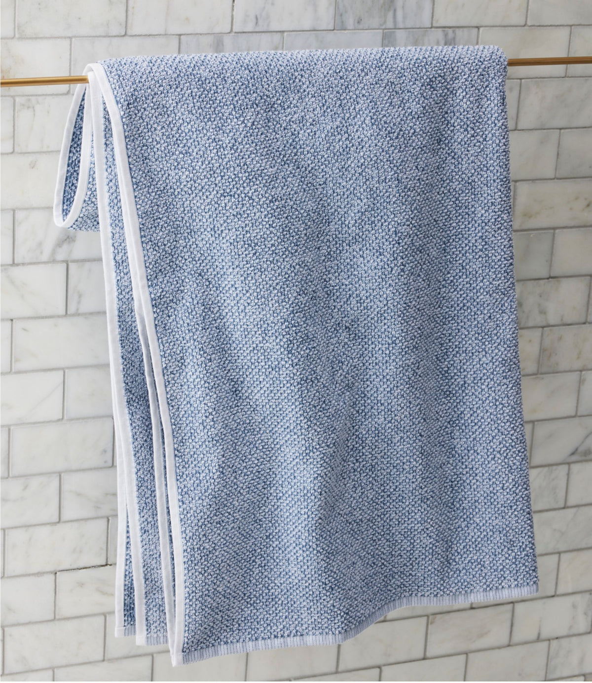 L.L.Bean Organic Textured Cotton Towel, Marled Feldspar