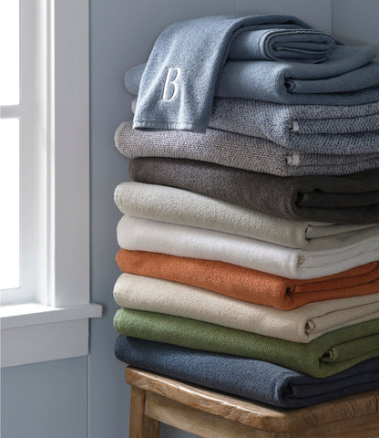 L.L.Bean Organic Textured Cotton Towel, Marled Feldspar