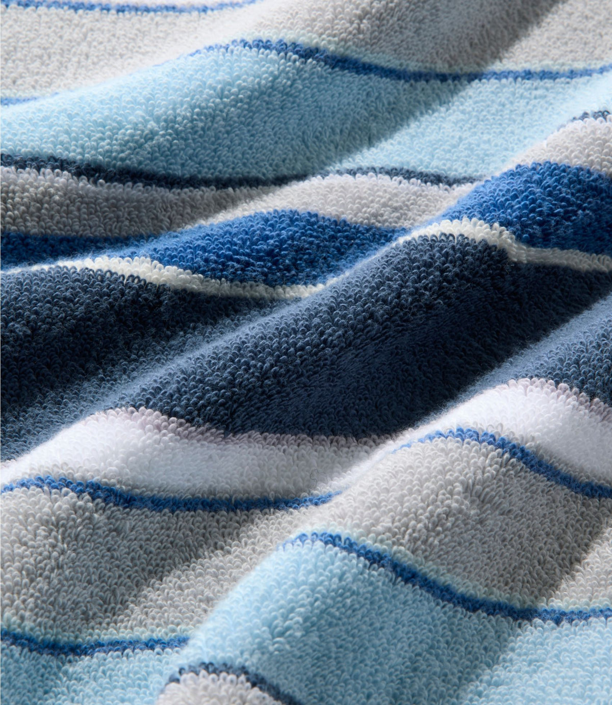 L.L.Bean Bean's Organic Cotton Towel Set, Stripe Blue Quartz