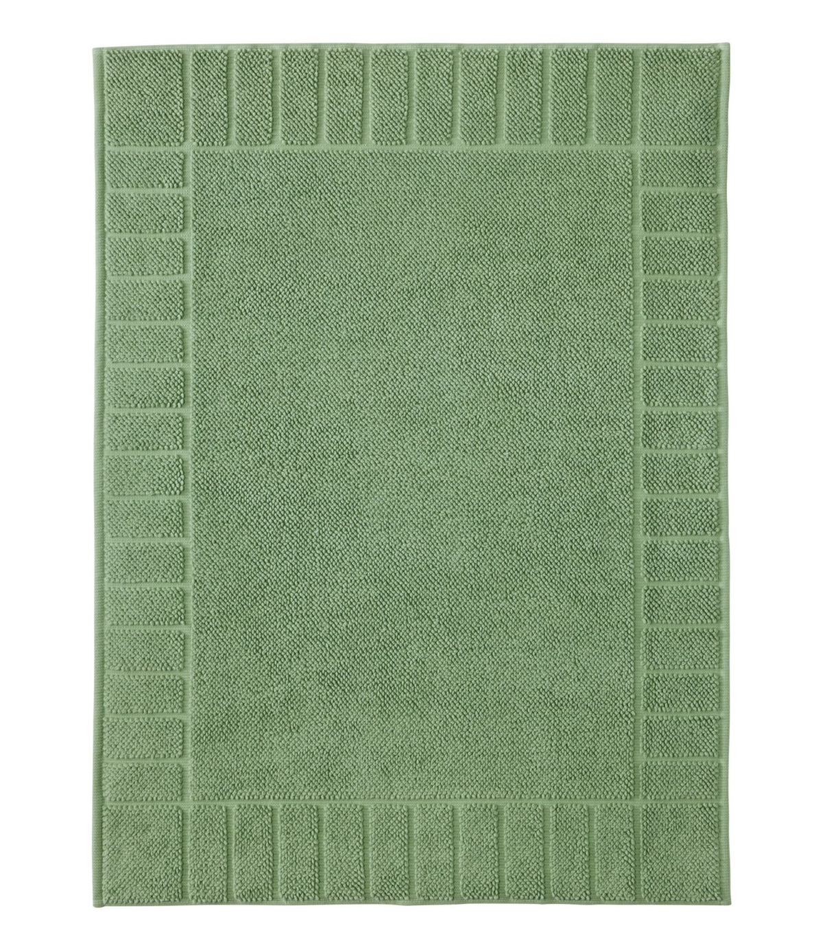 L.L.Bean Organic Cotton Textured Bordered Bath Mat Antique Pine