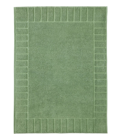 L.L.Bean Organic Cotton Textured Bordered Bath Mat Antique Pine