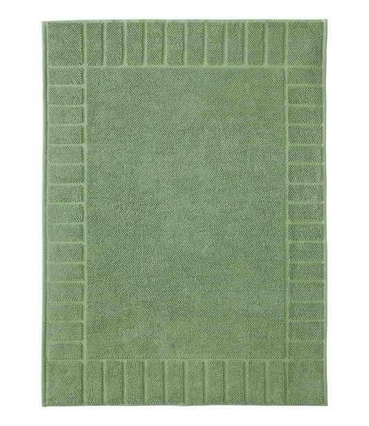 L.L.Bean Organic Cotton Textured Bordered Bath Mat Antique Pine