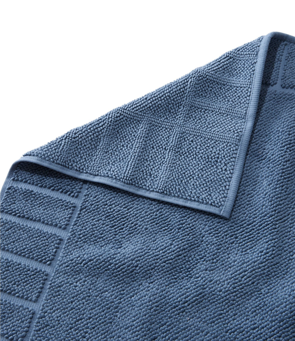 L.L.Bean Organic Cotton Textured Bordered Bath Mat Antique Pine
