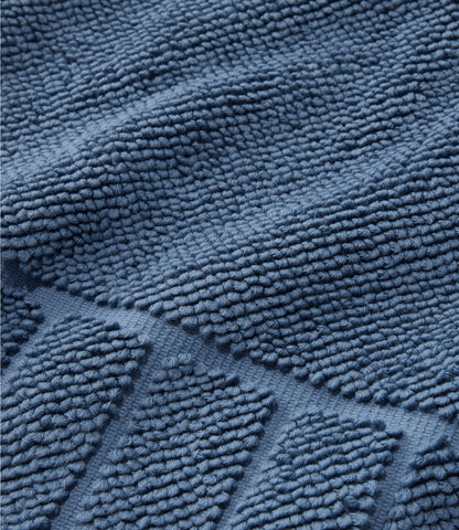 L.L.Bean Organic Cotton Textured Bordered Bath Mat Antique Pine