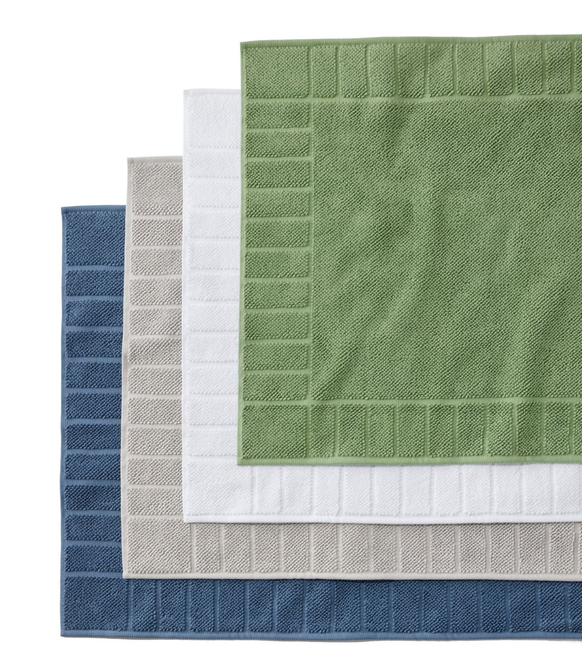 L.L.Bean Organic Cotton Textured Bordered Bath Mat Antique Pine