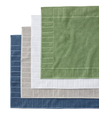 L.L.Bean Organic Cotton Textured Bordered Bath Mat Antique Pine