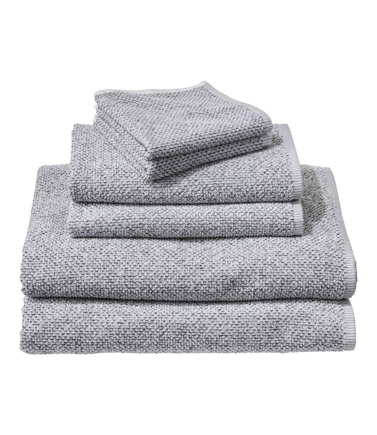 L.L.Bean Organic Textured Cotton Towel Set, Marled Feldspar