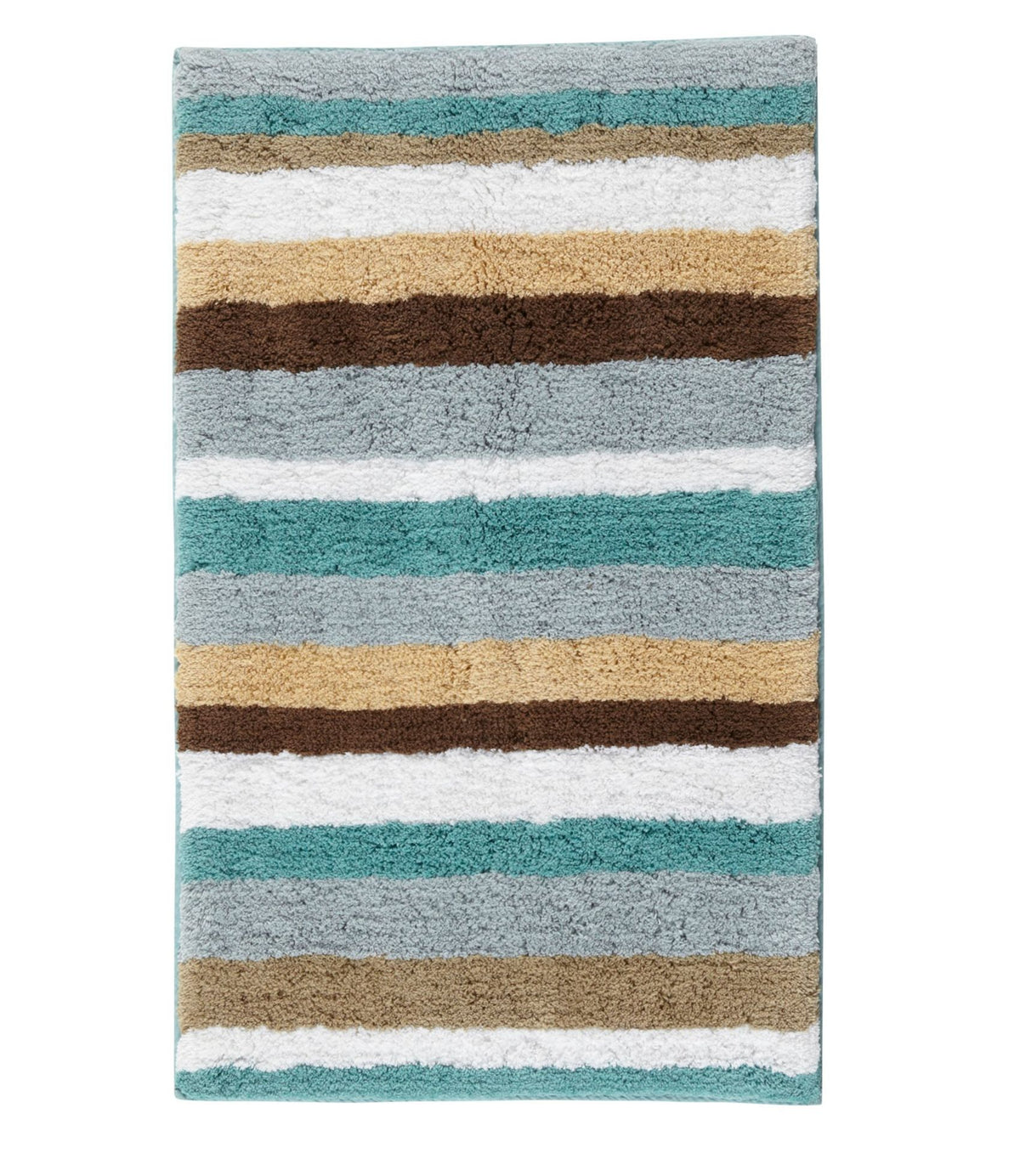 L.L.Bean Premium Cotton Bath Mat, Multistripe Sand Dollar